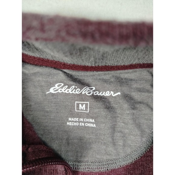 Eddie Bauer Sweater Mens Medium Purple 1/4 Zip Mock Neck Fleece Cabinecore - Picture 4 of 10